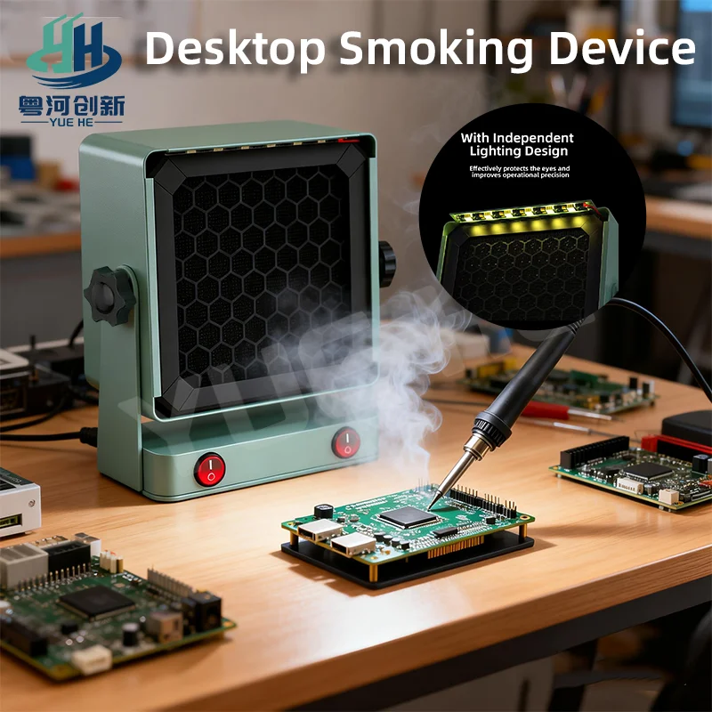 

SK-108 Desktop Smoking Device with Activated Carbon N95 Lighting USB Powered for Soldering Repair Workspace Fume Extraction