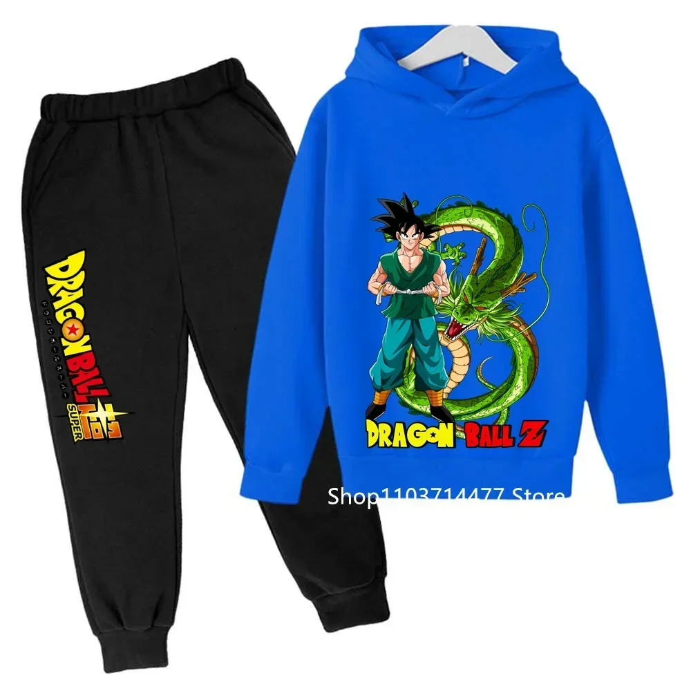 

2024 New Dragonball Son-Goku Hoodies Boys Hoodies Kids Clothes Set Pullover Tracksuit Jogging Girls Sweatshirts Set 2 Pieces