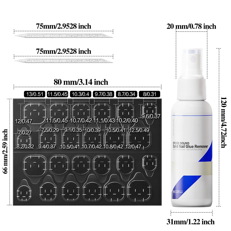 BRIDGESOUND – Spray dissolvant de colle solide pour ongles, 60ml, élimination rapide 15S, formule Non endommagée 2 Pro, rehausseurs de cristal, manucure pour Salon de manucure à domicile