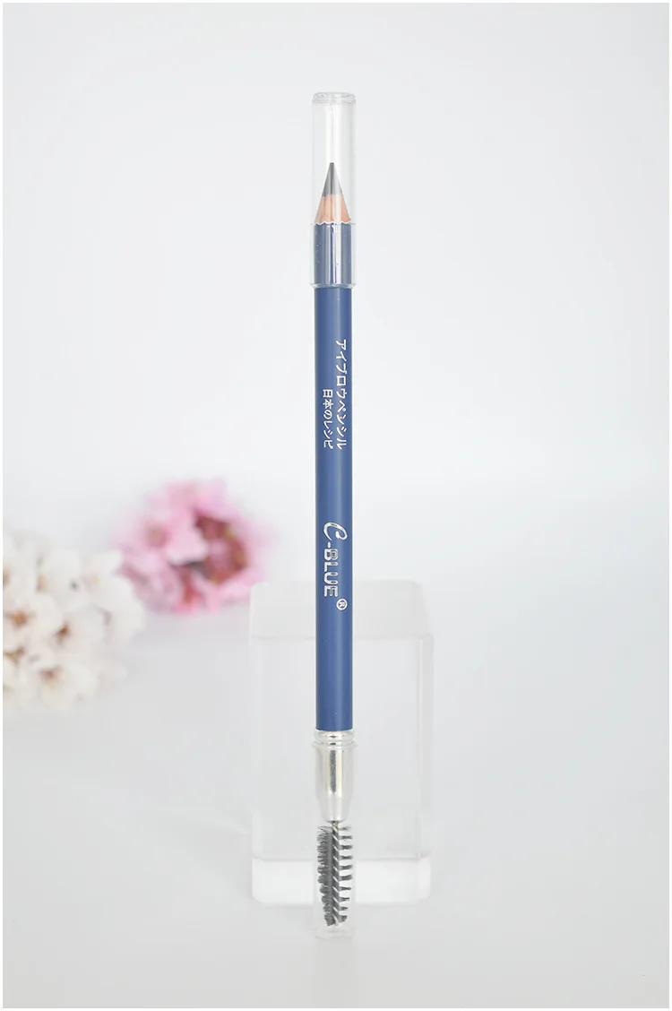 C-Blue Double Ended ดินสอเขียนคิ้วพร้อมแปรงฉลากส่วนตัว Wax ญี่ปุ่น Eyebrow ดินสอแต่งหน้าหญิงขายส่งโลโก้