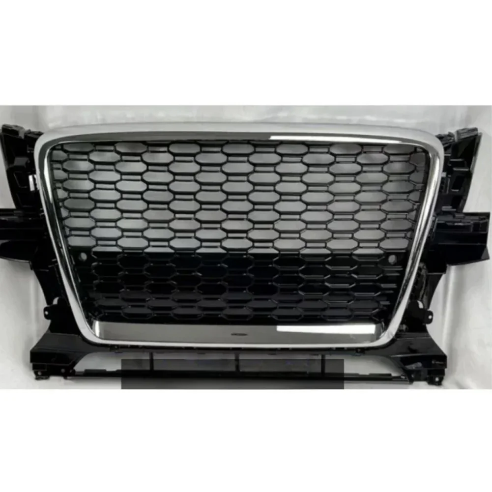 With/Logo For Audi Q5 Q5L SQ5 2008 2009-2012 Car Front Bumper Grille Centre Panel Styling Upper Grill (Modify For RSQ5 style)