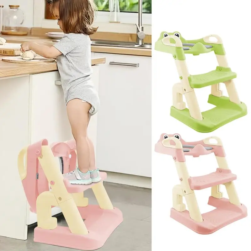 

Toddler Potty Ladder Foldable Toilet Training Chair With Ladder Potty Training Toilet Seat with Steps Toddler Potty Seat for Boy