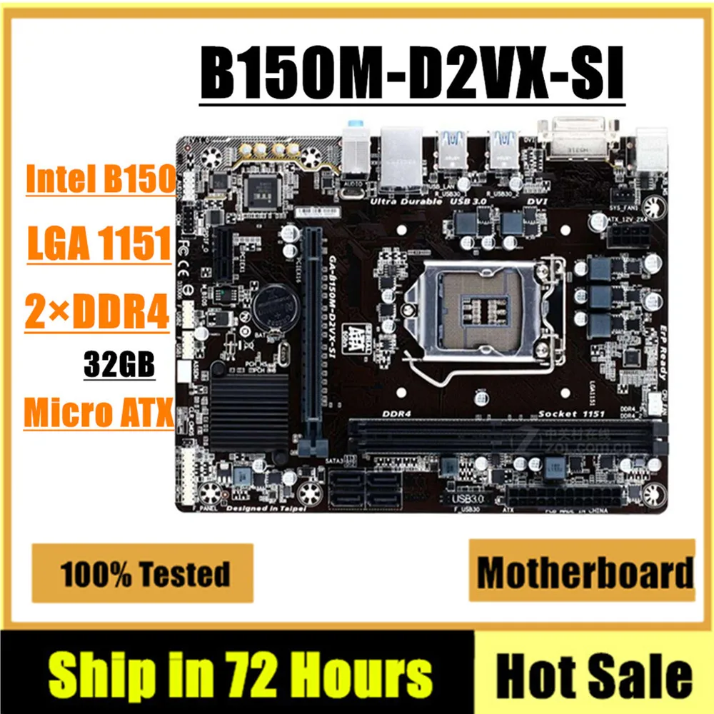 placa mae micro atx para ga b150m d2vx si 100 testado totalmente funcional 32gb lga 1151 ddr4 01