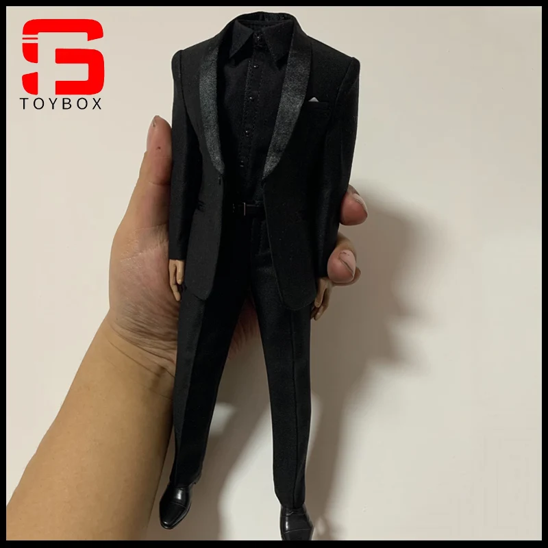 

Toy center 1/6 Scale Shawl Collar Black Suit Set Clothes Model Fit 12'' BD001 b001 AT020 Male Soldier Action Figure Body Dolls