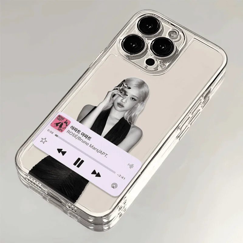 

R-Rosé Single Phone Case For Iphone Se3/2 12/13mini 6s/6plus 14pro 15 16 Transparent All Inclusive Ultra-Thin Mobile Phone Shell