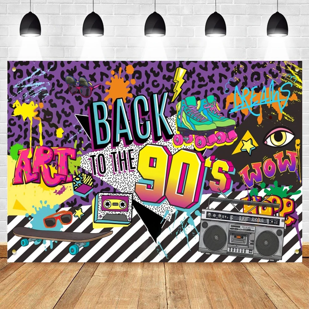 80's 90's Hip Hop Disco Music Photography Backdrops Adult Birthday Party Decoration Background Retro Photo Photographic Props