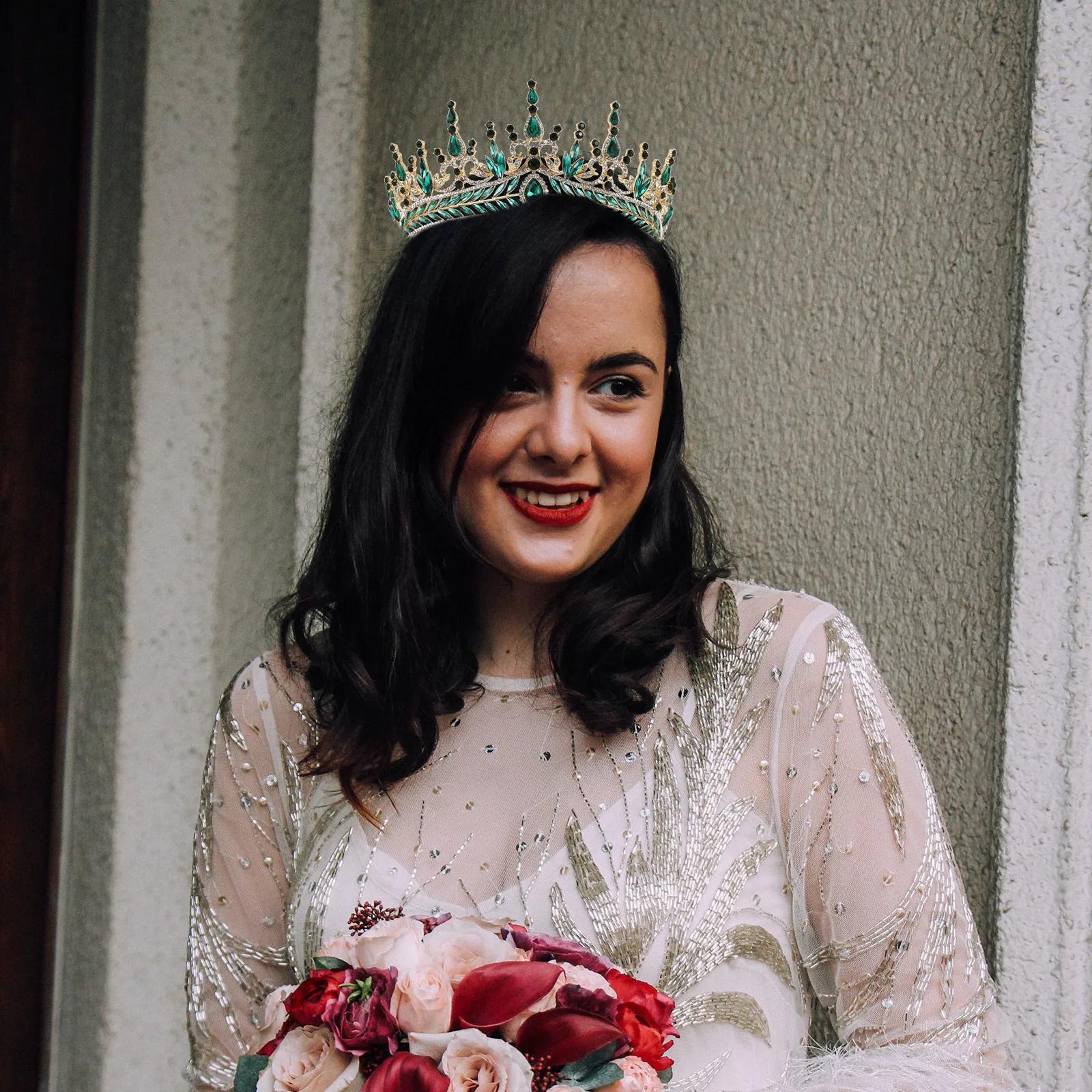 

Rhinestone Bridal Tiara Crown Wedding Headdress Alloy Party Hair Accessories Shiny Durable Sparkling Elegant Headpiece
