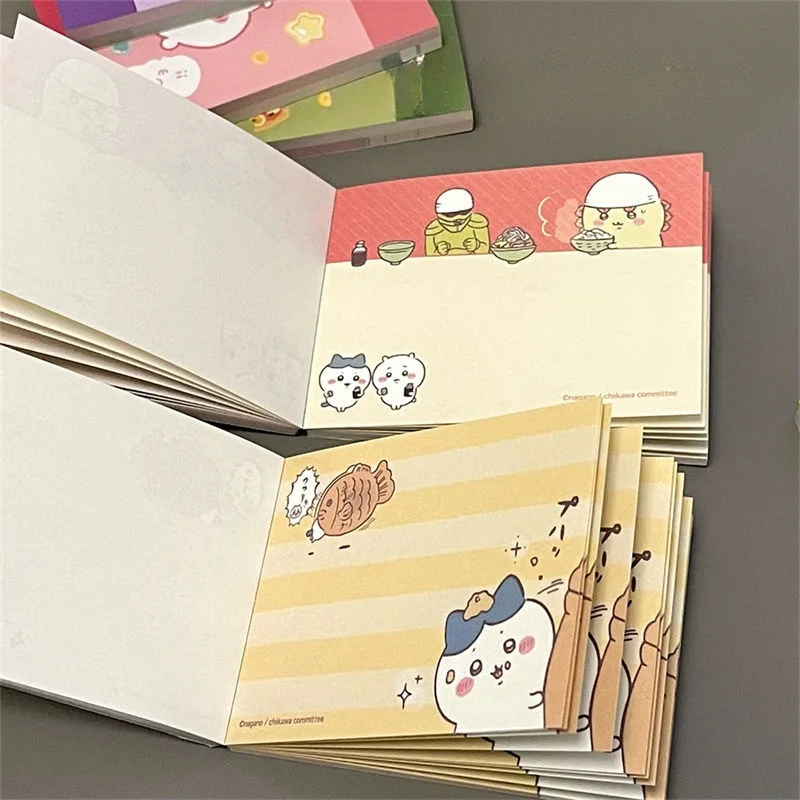 New Cute Chiikawas Notebook Portable Hand Account Usagi Hand Book Note Paper Cartoon Memo With Stickers For Girls Gift Toys