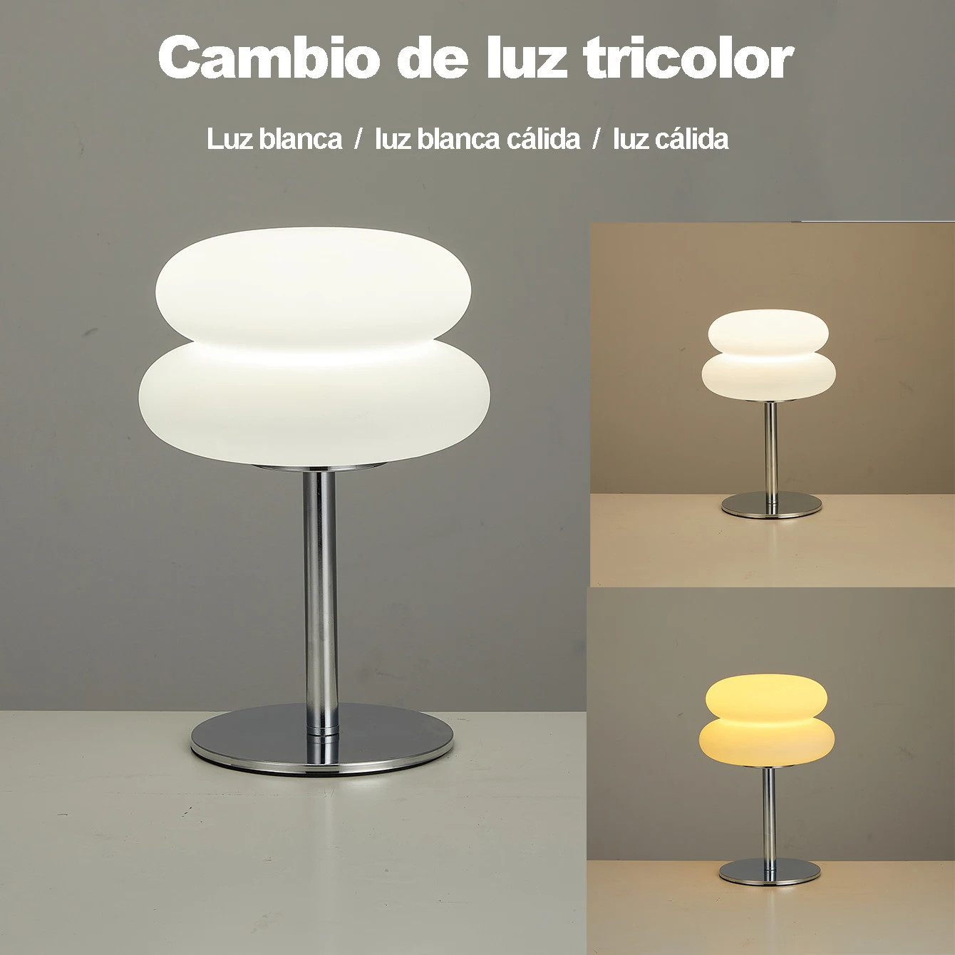Lámpara de mesa, lámparas de dormitorio, enchufe USB, lámpara de mesa LED con forma de seta, iluminación ambiental para sala de estar y comedor (no de vidrio)