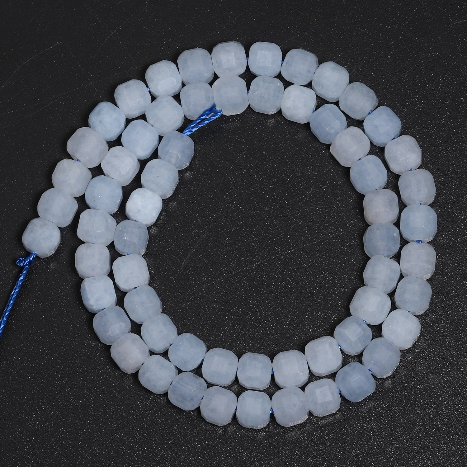 5/7mm AAA Faceted Cube Natural Stone Blue Aquamarine Beads Square Spacer Beads For Jewelry Making DIY Bracelets Accessories