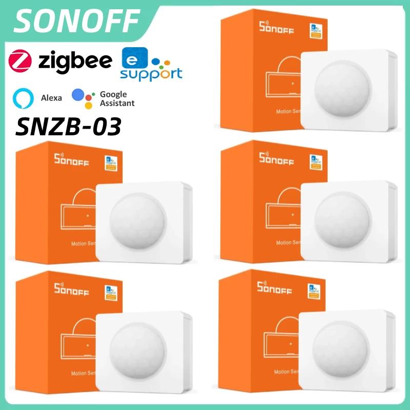 SONOFF-Detector de movimiento SNZB-03 Zigbee 3,0, eWeLink ZBBridge a través de Control inteligente, funciona con Alexa y Google Home