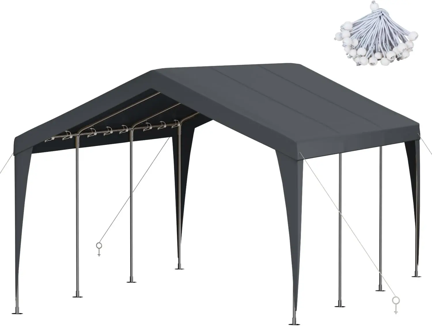 

10x20 FT Heavy Duty Carport, Outdoor Portable Car Canopy Garage, Galvanized Steel Frame, UV-Resistant Waterproof PE Tarp Shelter