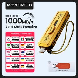MOVESPEED 1090MB/s Solid State Pen Drive USB3.2 Gen 2 Type C Flash Drive 1TB 512GB 256GB 128GB Pendrive for PC Smartphone Tablet