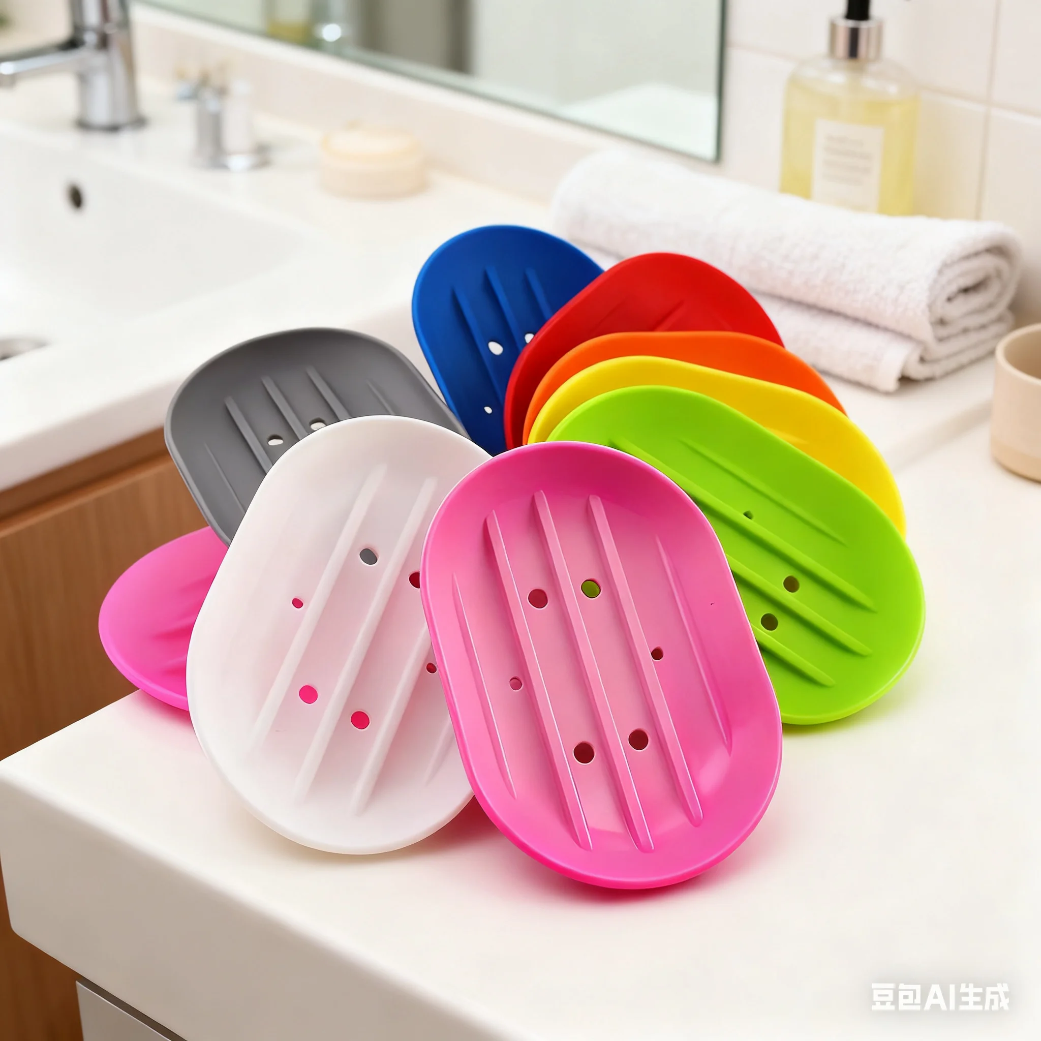 

Силиконовая мыльница с дренажем, нескользящий поддон для мыла для ванной комнаты, раковины, душа, современная экономия мыла и органайзер