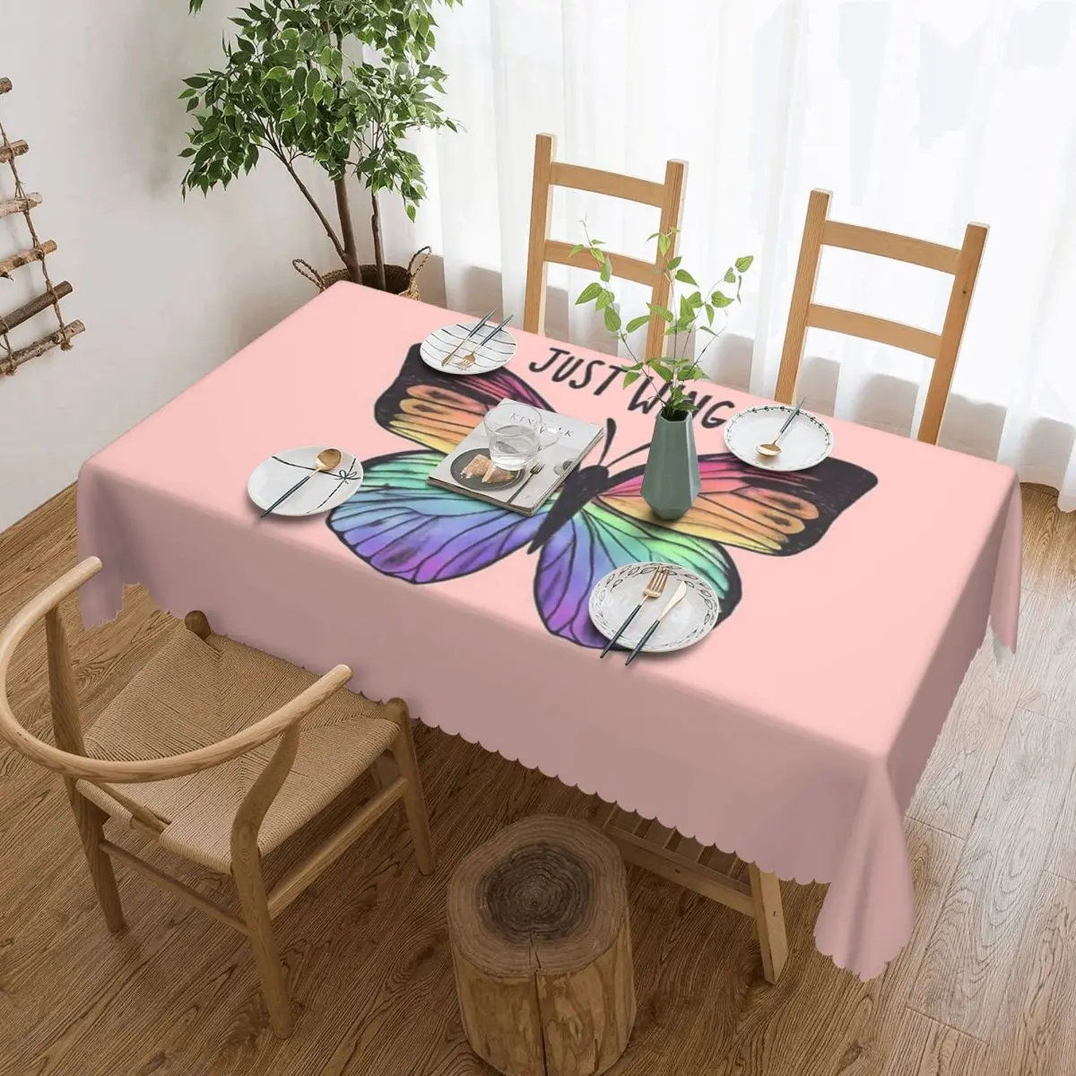 

Just Wing It Tablecloth 54x72in soft Decorative Border Great Gift