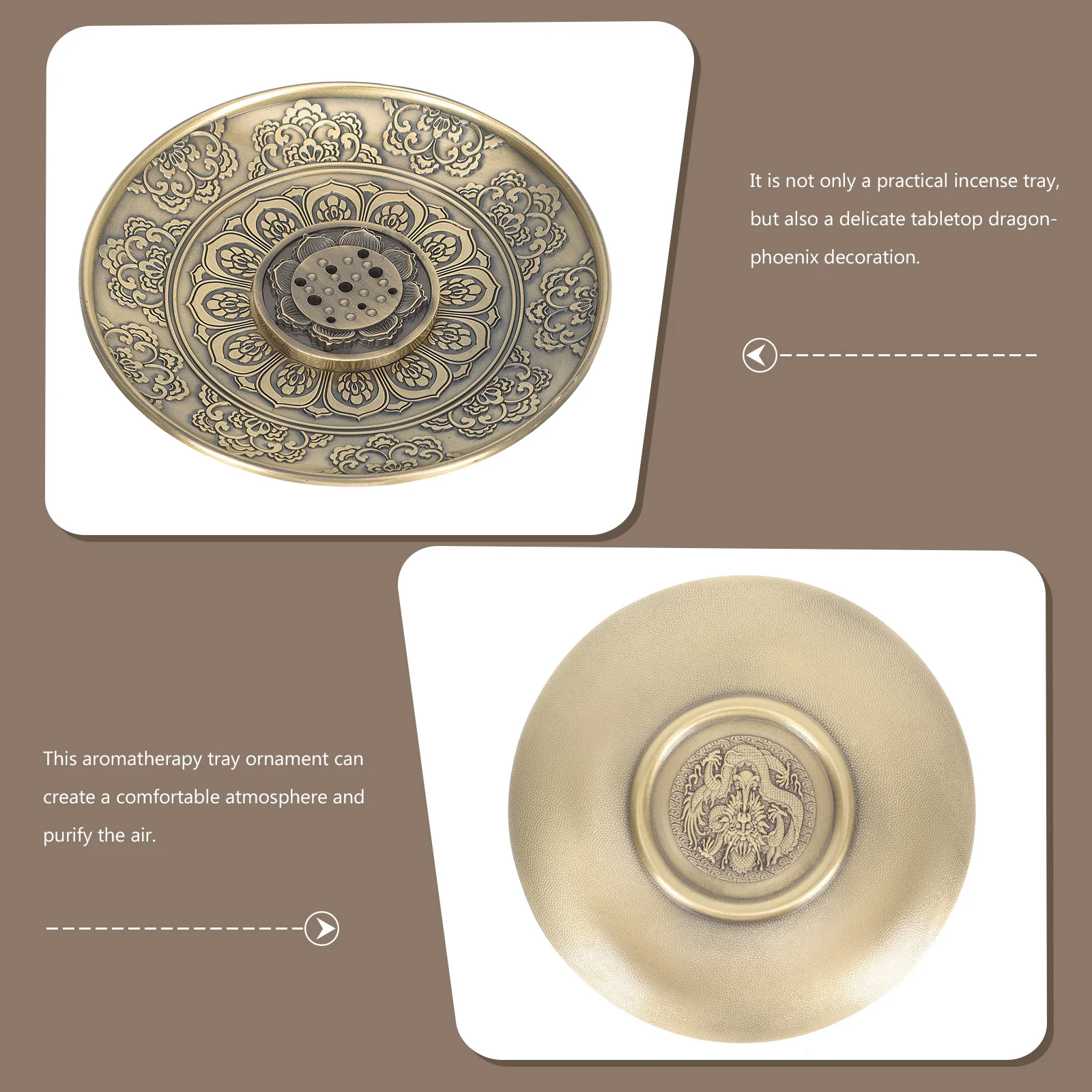 

9-Hole Bronze Incense Stick Burner Alloy Holder Lotus Incense Tray Meditation Yoga Room Stress Relief Relaxation