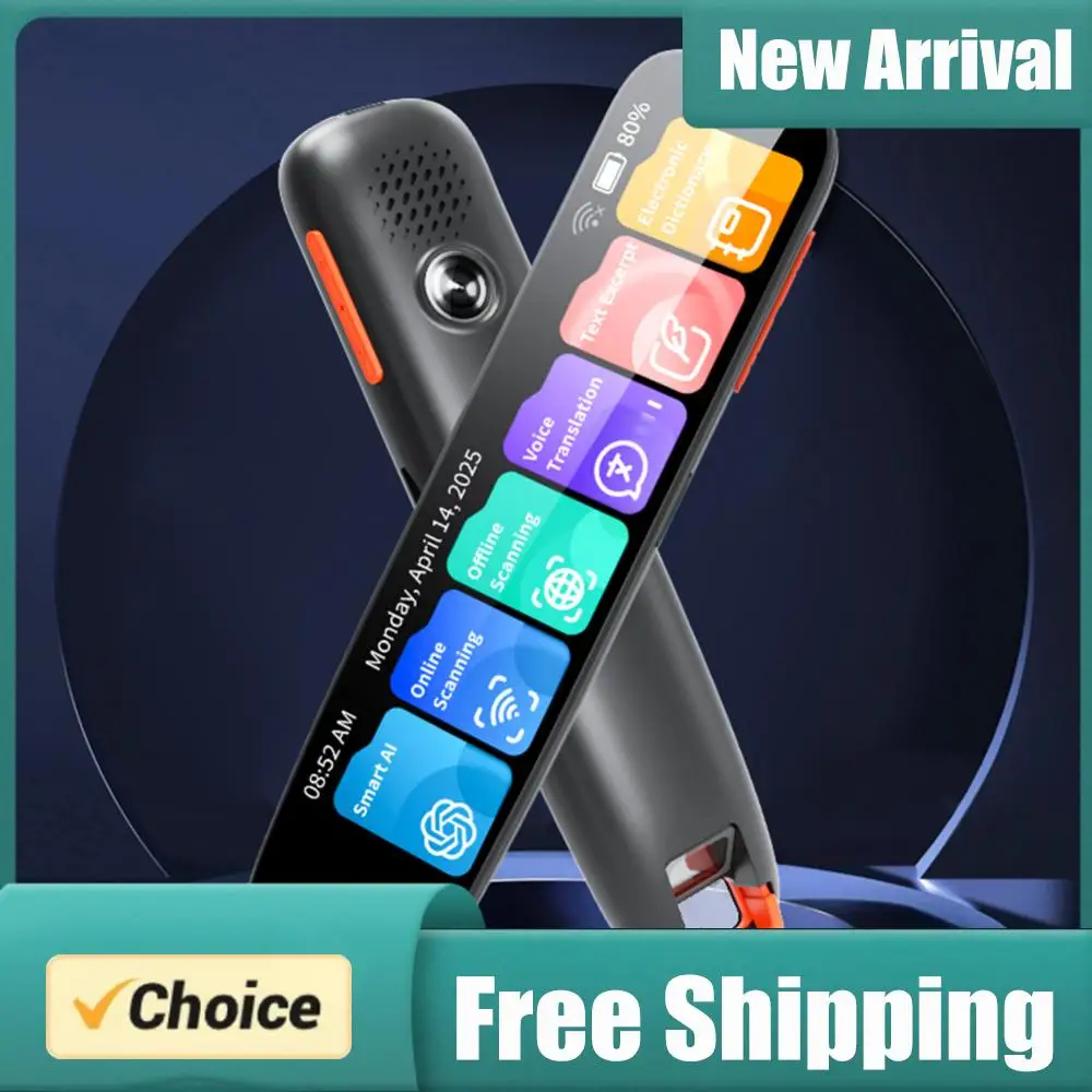 

Сканер-ручка для чтения с зарядкой Type-C, ручка для перевода без подключения к сети, сенсорная ручка-помощник для чтения 4.18 дюйма для многоязычного перевода