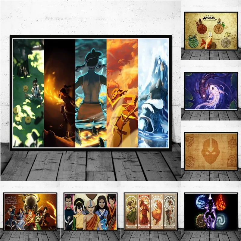 Avatar The Last Airbender Aang Fight Anime Art Poster Canvas Painting Wall Picture For Home Decor Posters and Prints