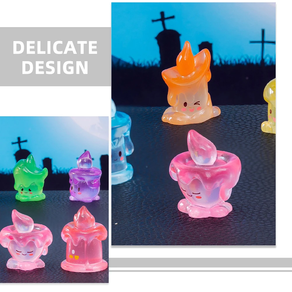 

8Pcs Mini Resin Decoration Adornments Micro Landscape Ornament for Garden Bonsai Halloween Festive Scenery Decor