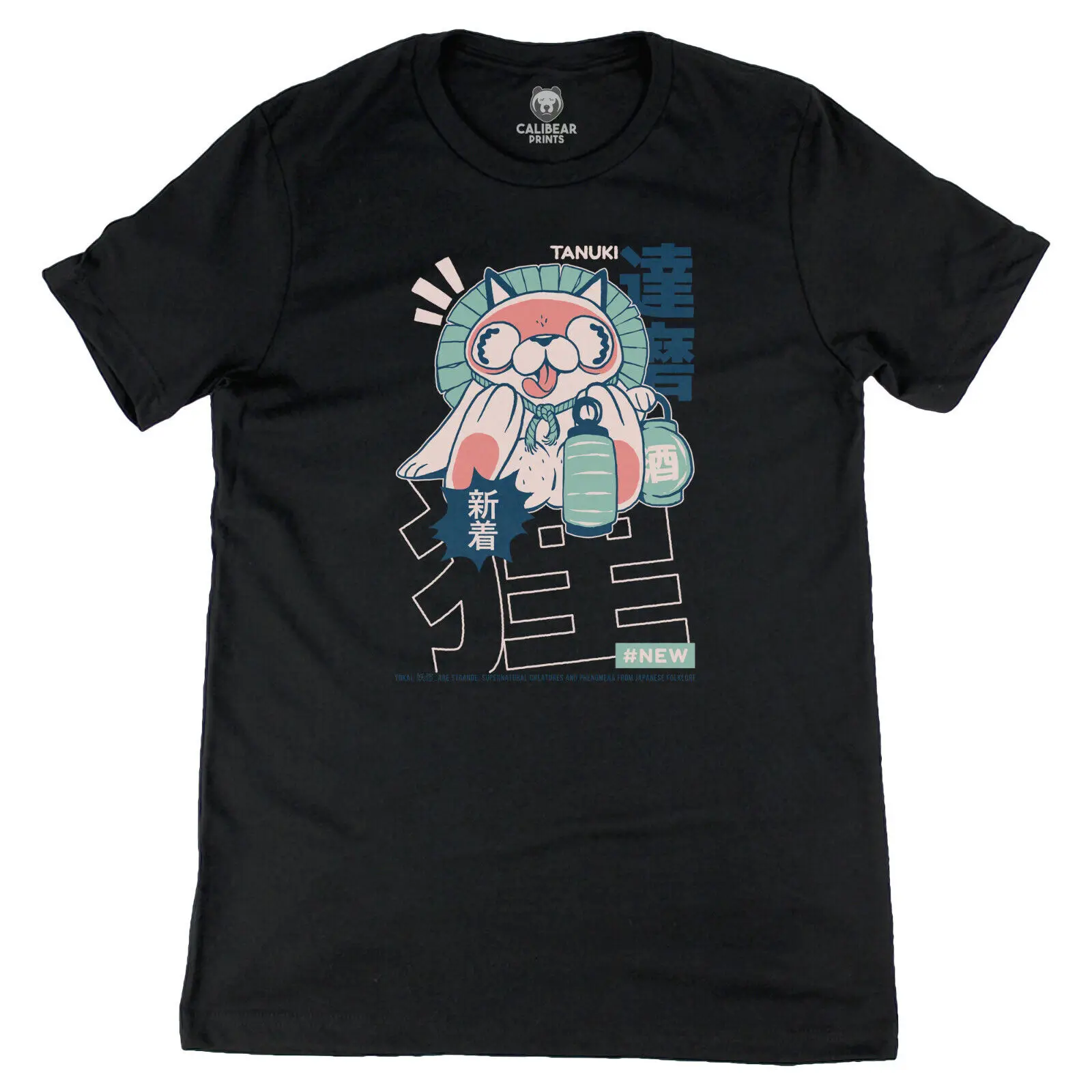 Tanuki Yokai Japanese Folklore Graphic Art Tee Novelty T-Shirt