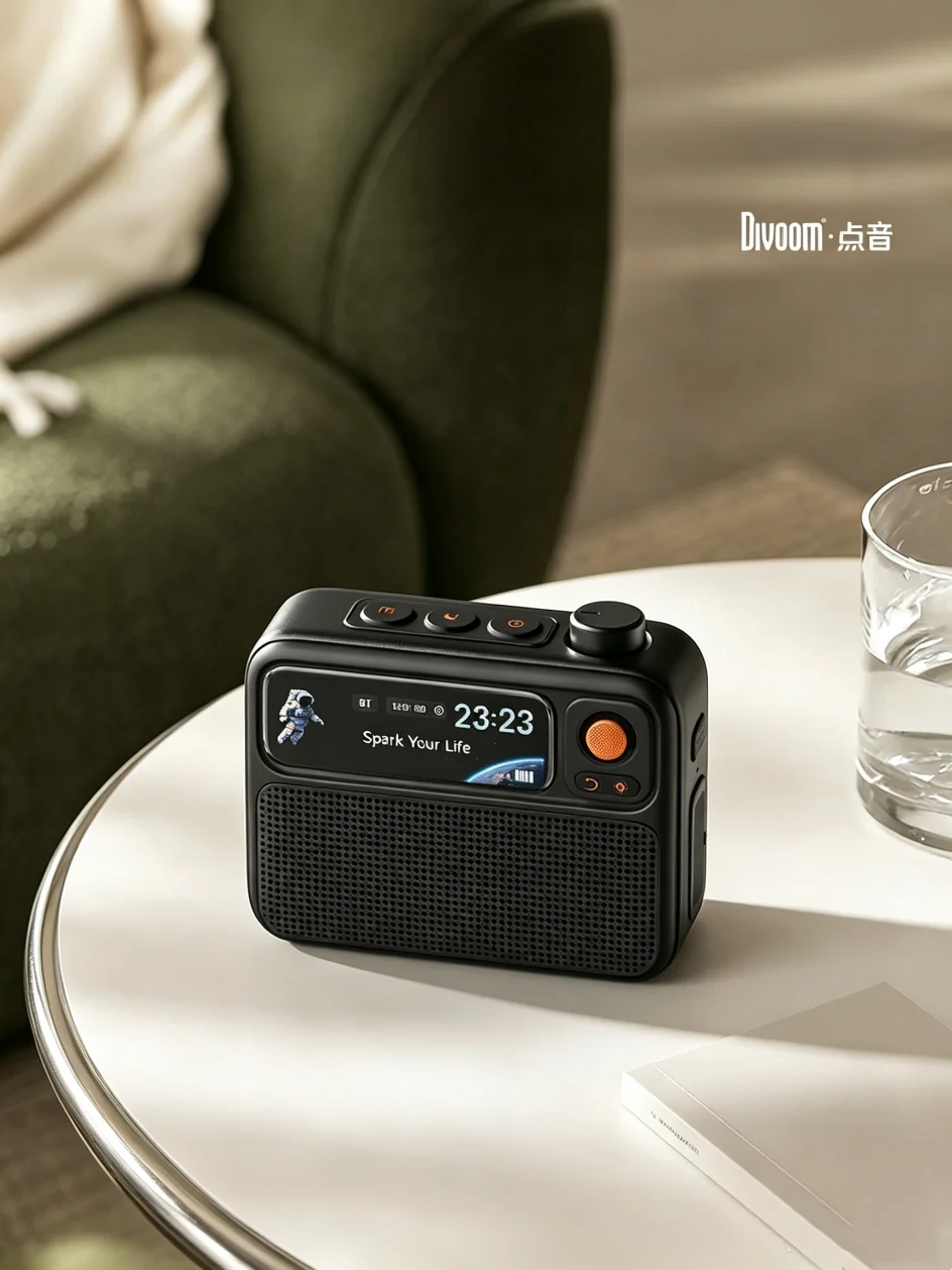 Divoom FlowToo Wireless Bluetooth Speaker Black Noise Sleep Aid Audio Smart Multi-functional Speaker