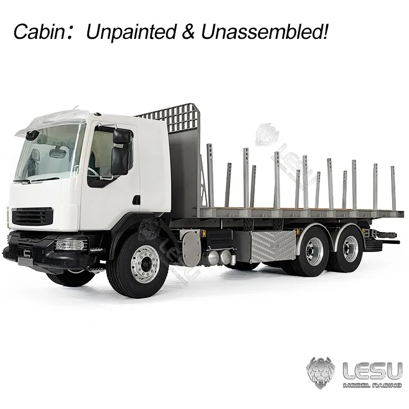 LESU 6x4メタルシャーシ 1/14 2速 RCフラットベッド木材運搬車 VM FE ライトサウンドモーター ホビーリモートコントロールトラックカーモデル車両