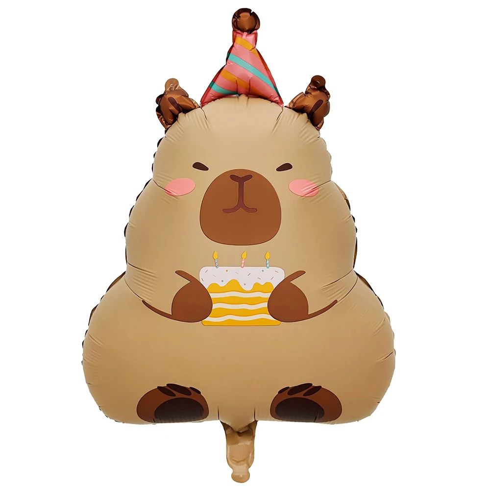 Cute Cartoon Animal Capybara Aluminum Foil Balloon Child Birthday Party Decoration Foil Balloon Baby Shower Gift Supplies