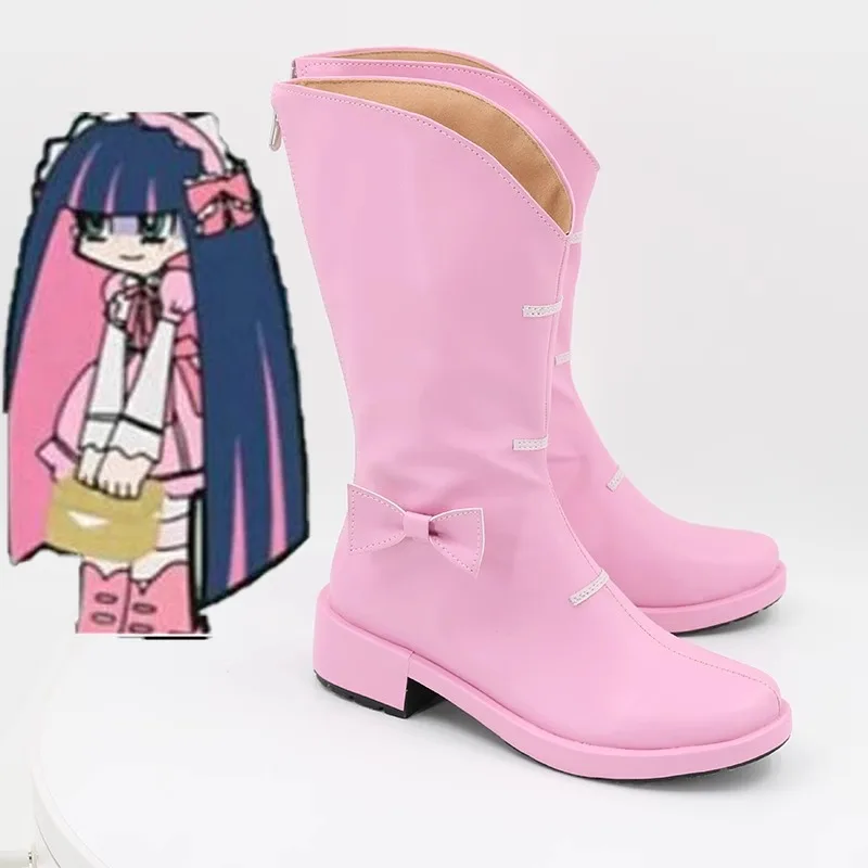 パンティ&ストッキング with ガーターベルト ストッキング アナーキー コスプレ衣装 靴 ピンク 手作りブーツ