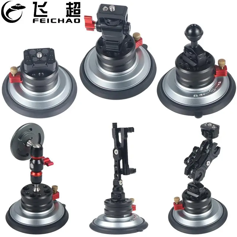 

FEICHAO 4inch Vacuum Suction Cup with 1/4" 3/8" ARRI Holes Quick Release Camera Stabilizer Bracket for Car Stand Mount 20Kg Load