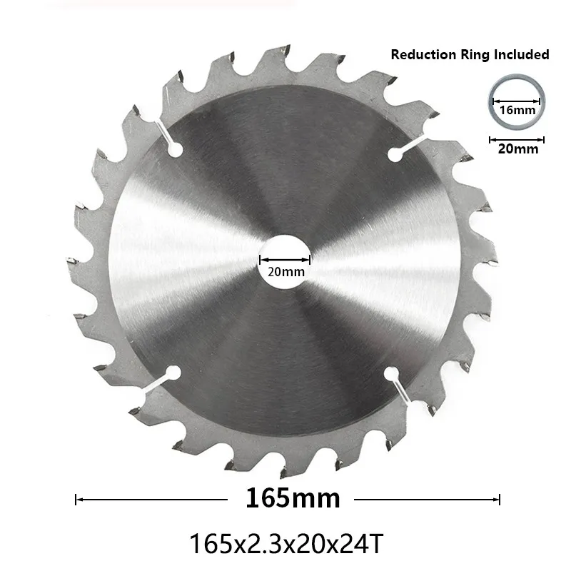 XCAN 165mm Cirkelzaagblad TCT Carbide Zaagblad Voor Houtbewerking Snijgereedschappen Hout Slijpschijf 24/40/48/60T
