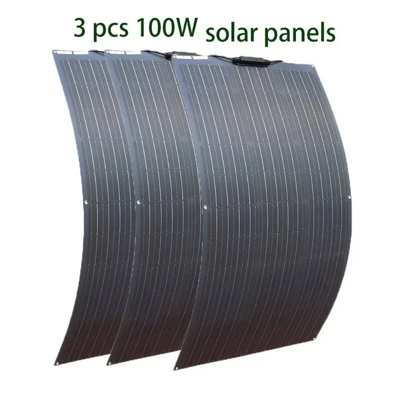 

100W 200W 300W 400W Solar Panel Kit or 18V Flexible Mono Photovoltaic Solar plate Power 12V 24V camping car solar panels