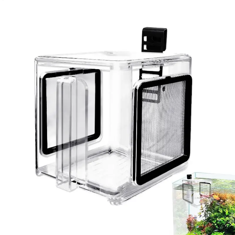 

Aquarium Breeder Box Hangable Aquarium Hatchery Tank Breeder Divider Incubator Accessory Hatching For Shrimp Guppy Seawater