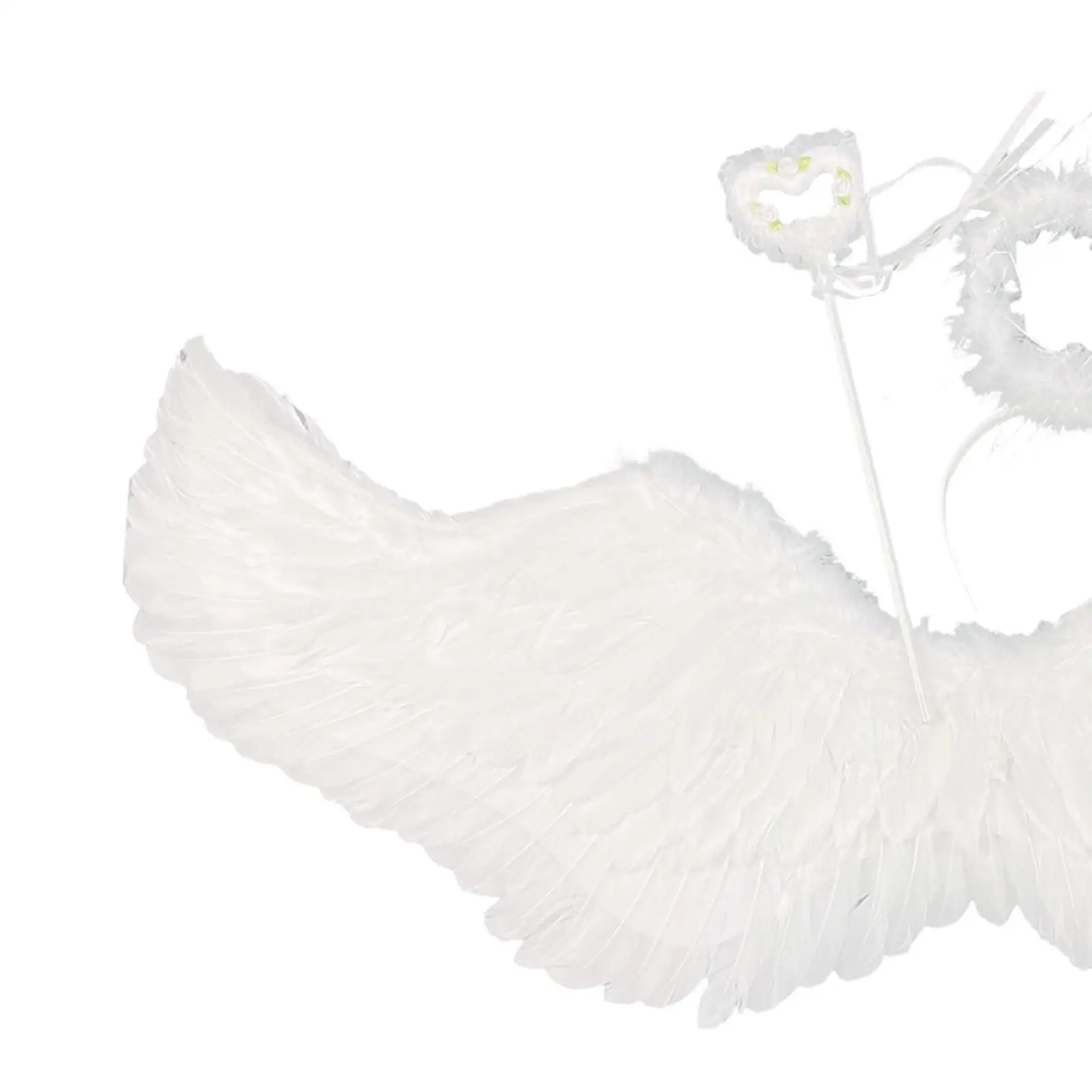 Angel Wing and Halo Set Fancy Dress White for Cosplay Photography Festive