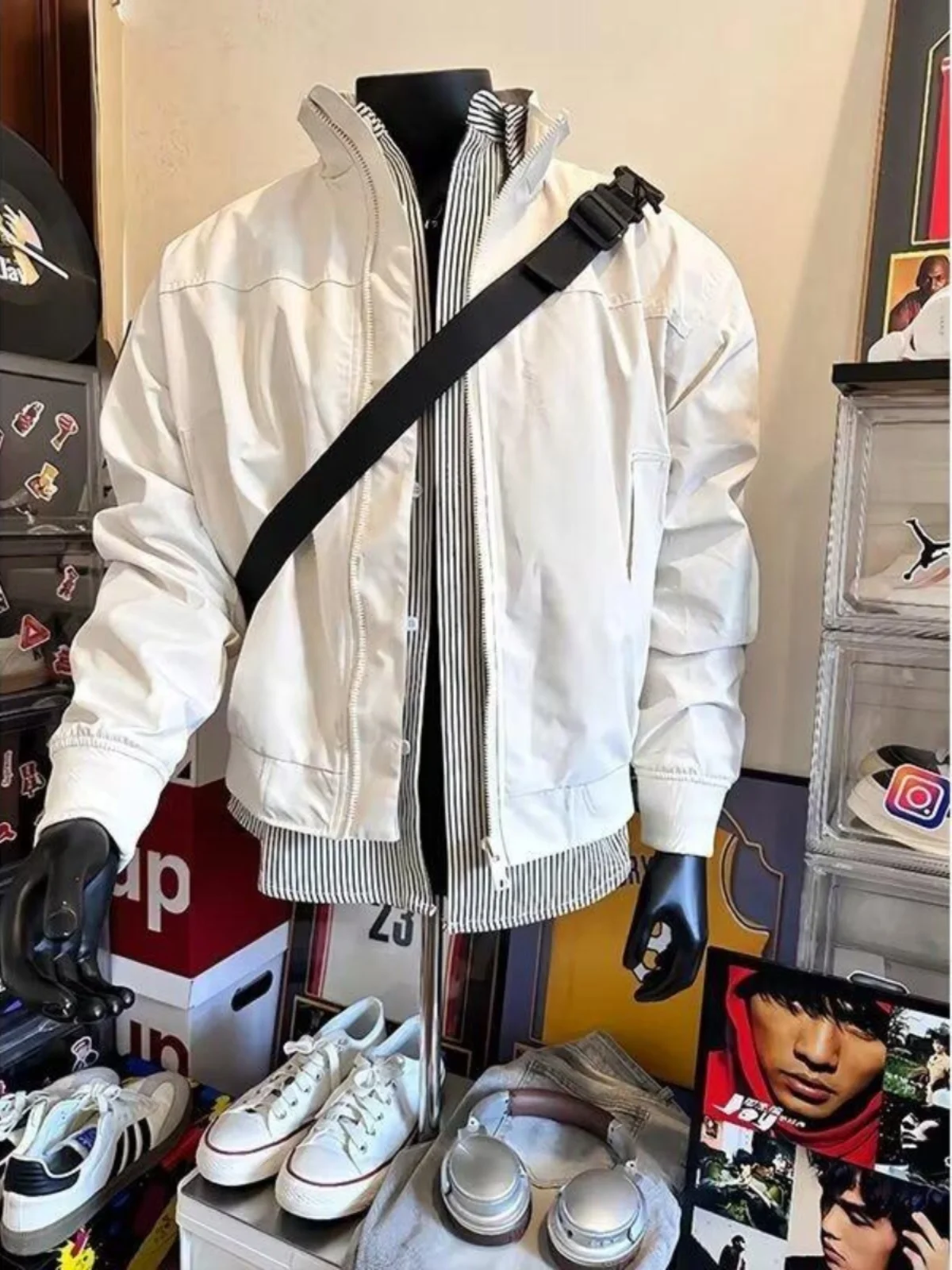 

GATL Men's Cotton Flight Jaet ort Warm Stand Collar Winter Coat Polyester Filling Casual Loose Fit Youth ular Sle