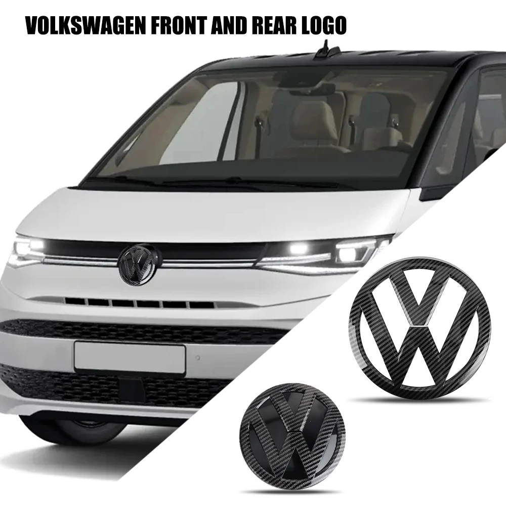 Car Front Radiator Grille Rear Trunk Lid Emblem Lid Badge Auto Emble Replacement For Volkswagen VW 2016-2020 Transporter T6