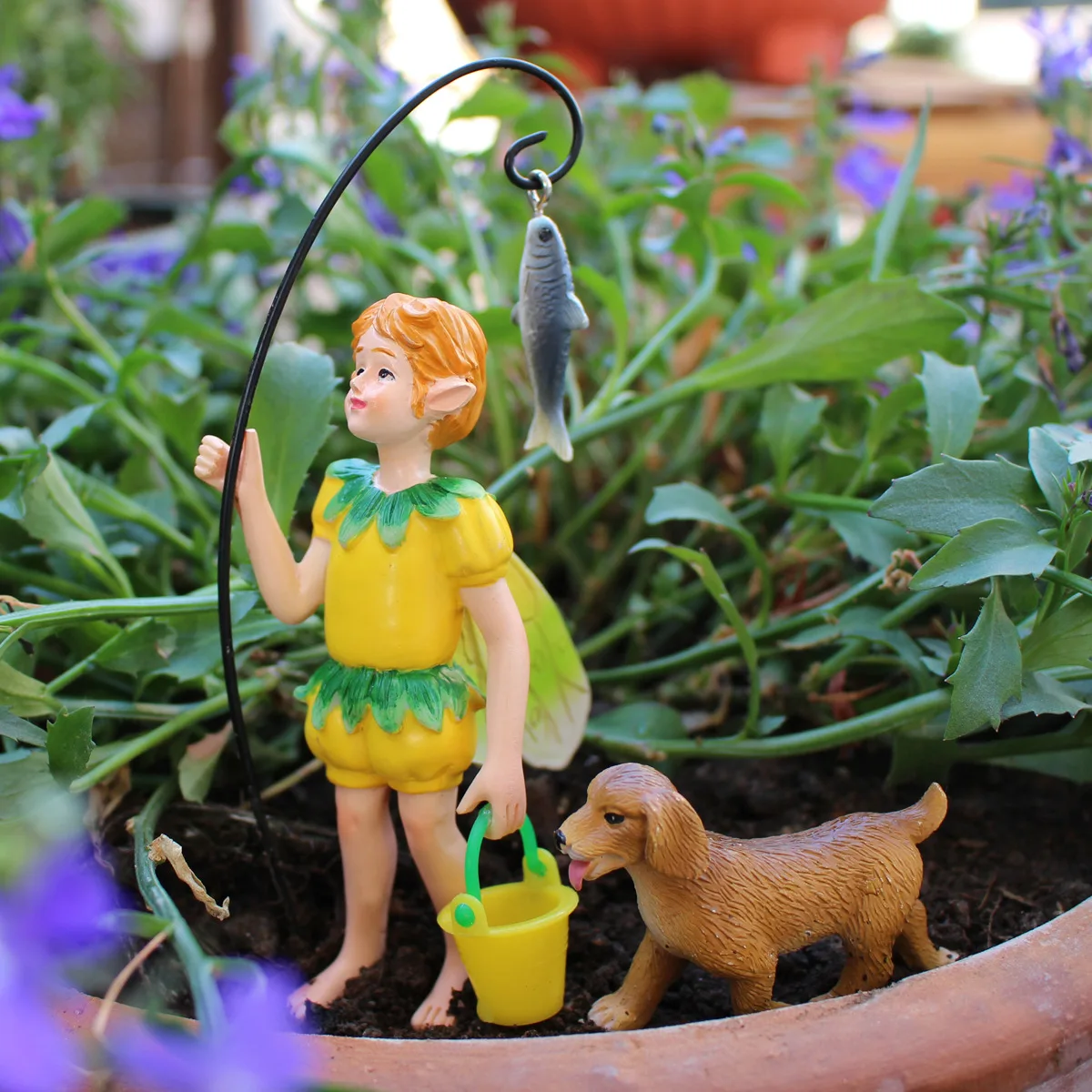 

Resin Fairy Boy Garden Statue - Whimsical Miniature Landscape Decor for Plant Pots‌