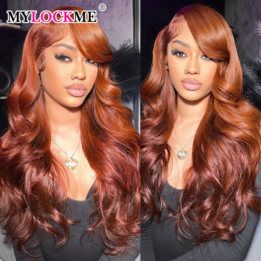 Ginger Orange 13x6 Lace Front Wigs Human Hair Body Wave 13x4 Human Hair Lace Frontal Wigs Transparent Lace Wig For Women