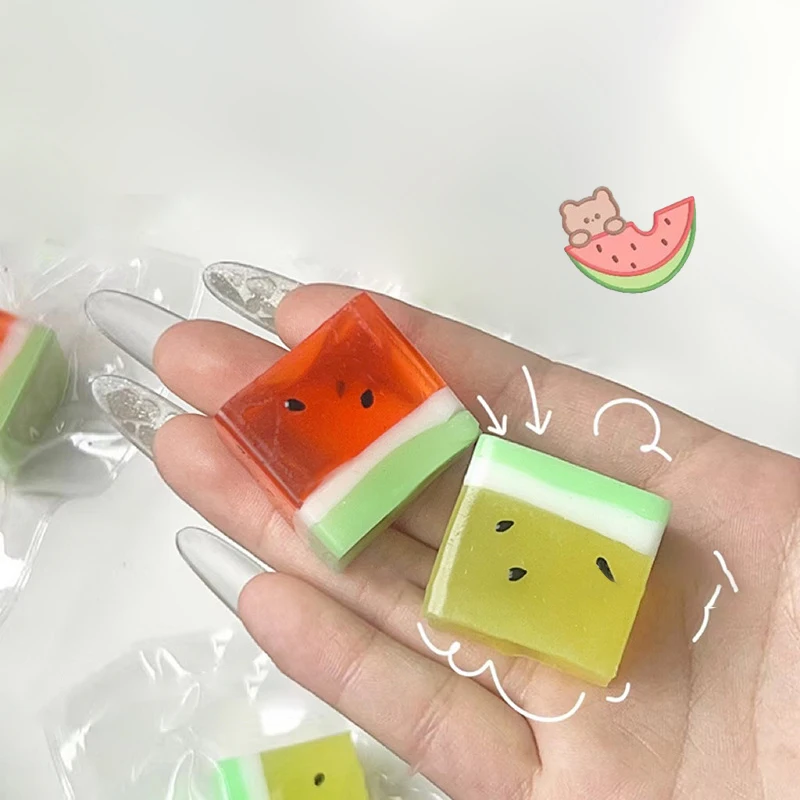 

1Pcs Watermelon Ice Cubes Stress Balls Party Gift For Kid Adult Fidget Stress Ball Squeezy Sensory Cubes Soft Slow Rebound Toys