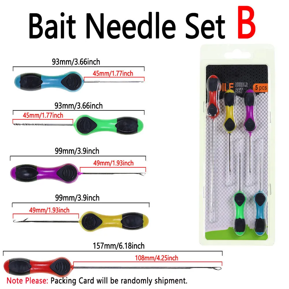 5-teiliges Karpfenangelköder-Nadelset aus Edelstahl, Köderbohrer, Pop-Up-Boilie-Rigs, Spleißnadel, Werkzeug zur Herstellung von Karpfenhakenverbindungen – Detail 3