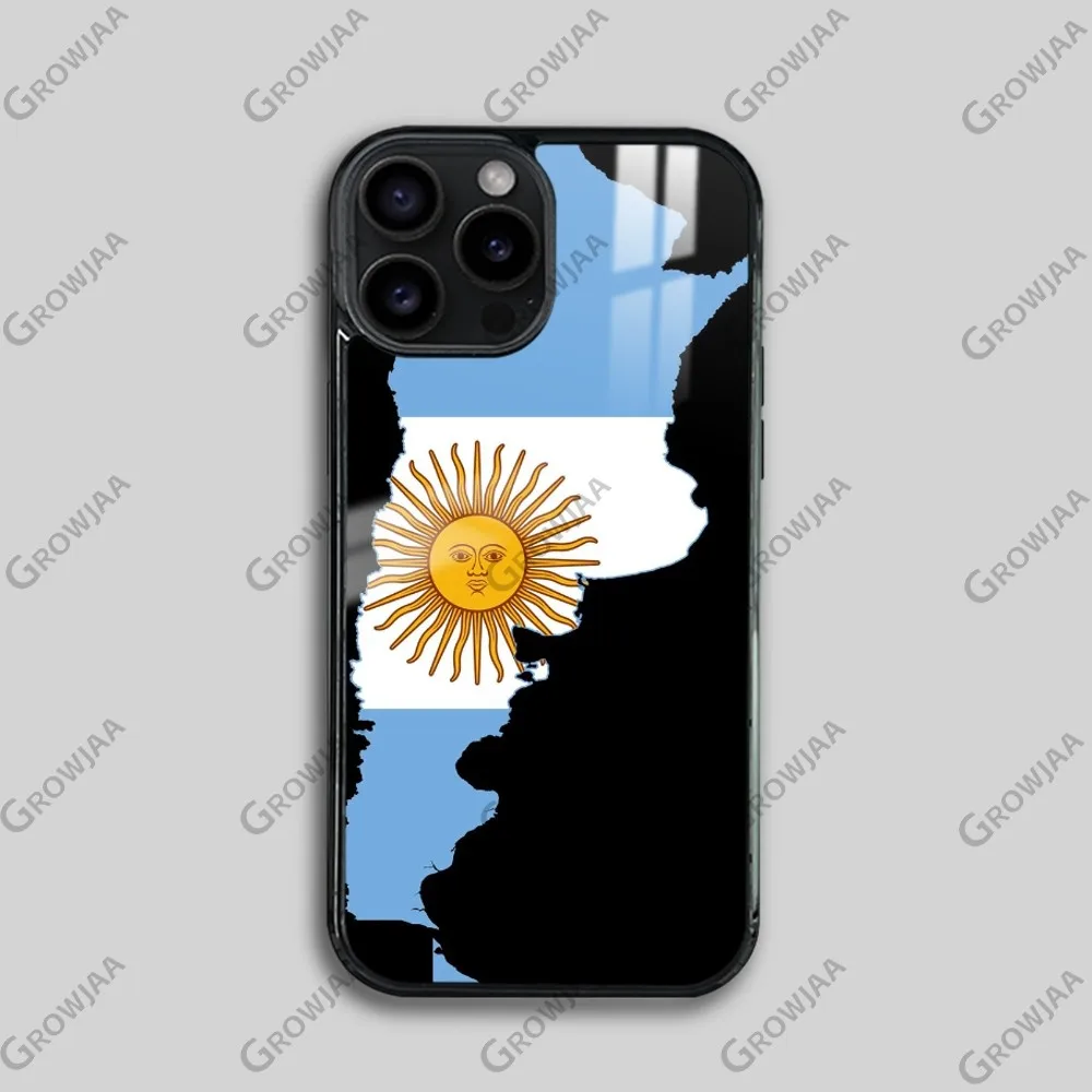 A-Argentina flag Phone Case For iPhone 16 15 14 13 12 11 Pro Max Plus Mini Magsafe Mirror Wireless Magnetic Cover