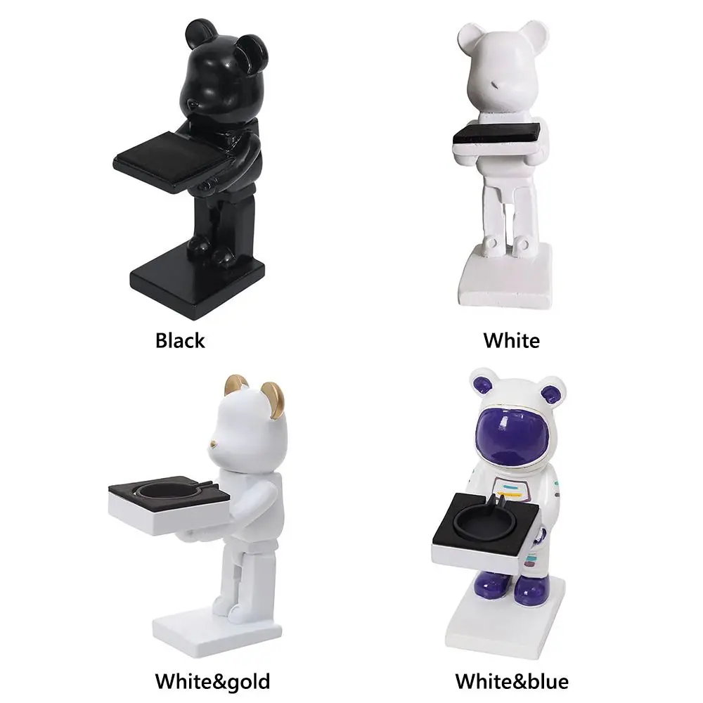 Multicolor Cartoon Bear Watch Holder Resin Figurine Display Stand Wireless Charger Support Crafts for For Apple Watch view 5