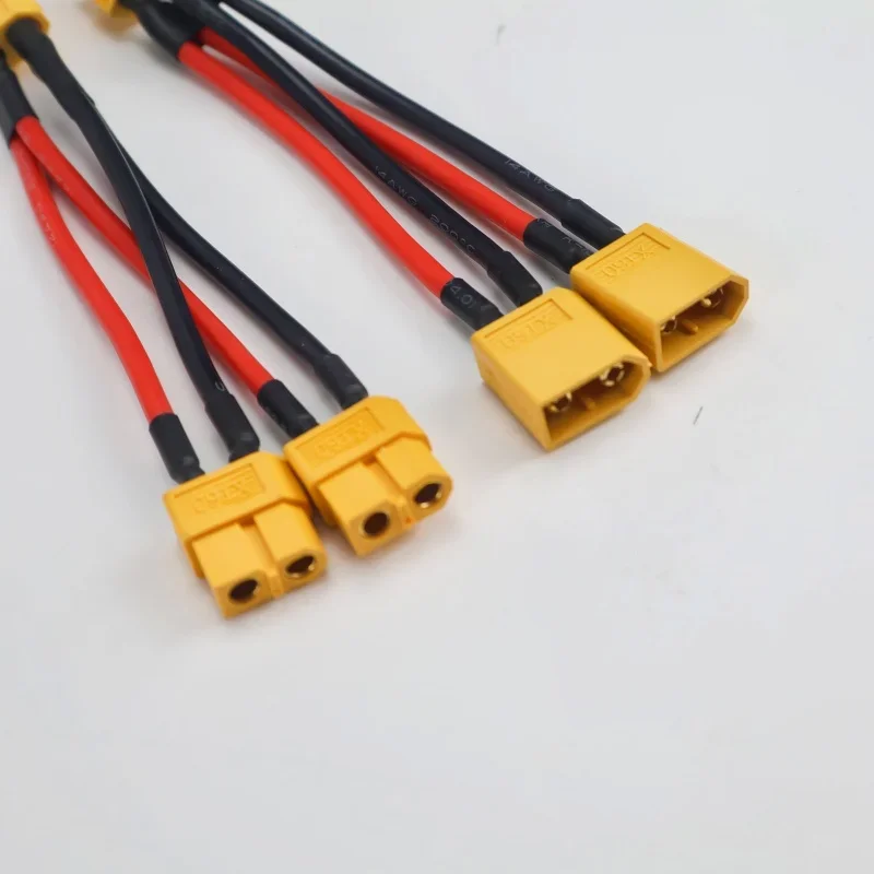 1pcs XT60 Parallel Battery Connector Male/Female Cable Dual Extension Y Splitter 14AWG Silicone Wire for RC Motor