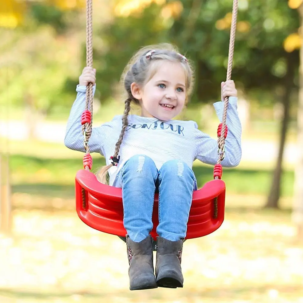 Balanço infantil de plástico com corda suspensa balanço de altura ajustável fácil instalação balanço de placa de assento multicolorido