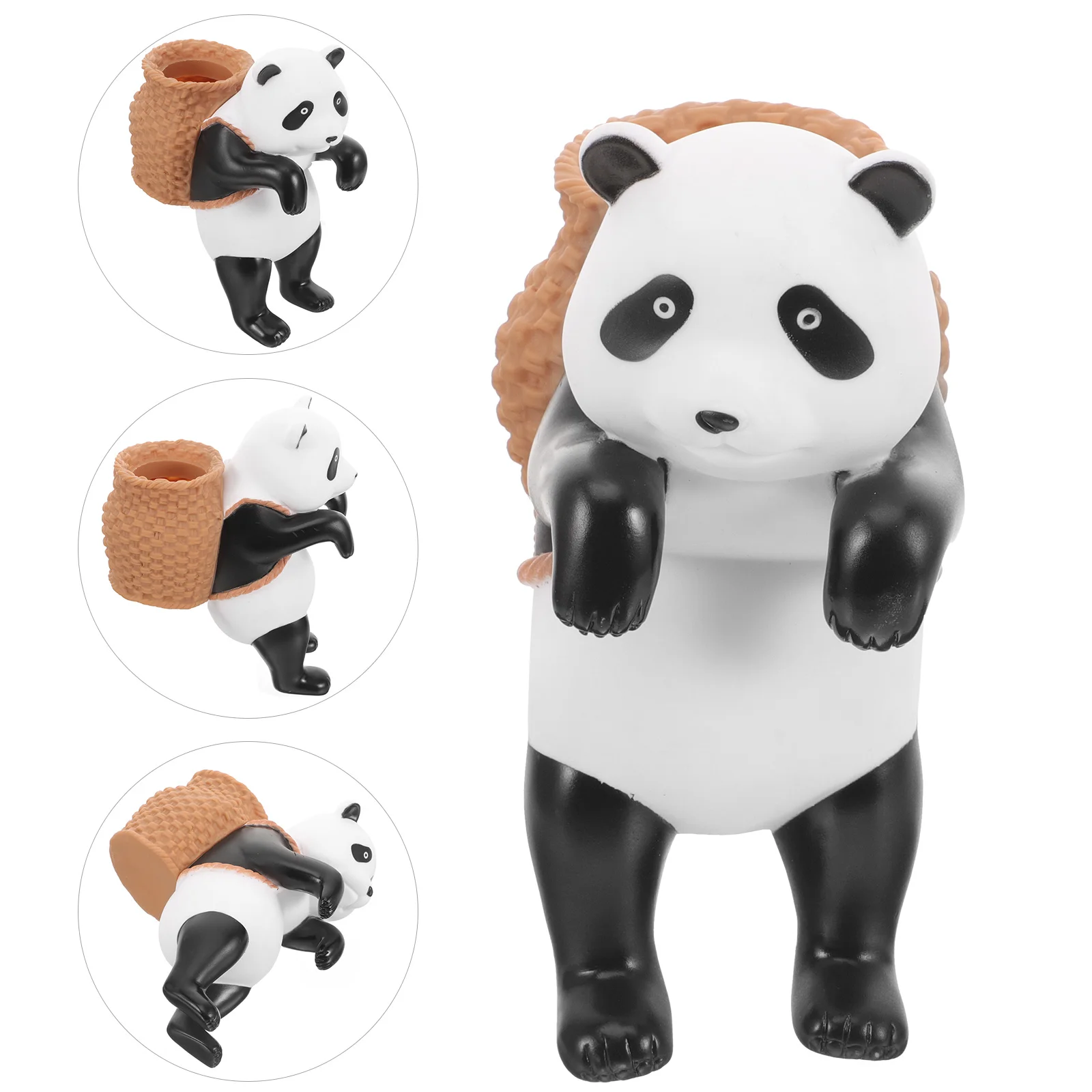 

Durable Cute Panda Backpack Sculpture Stylish Aquarium Decoration MultiFunctional Fish Tank Adornment Flowerpot Accessory
