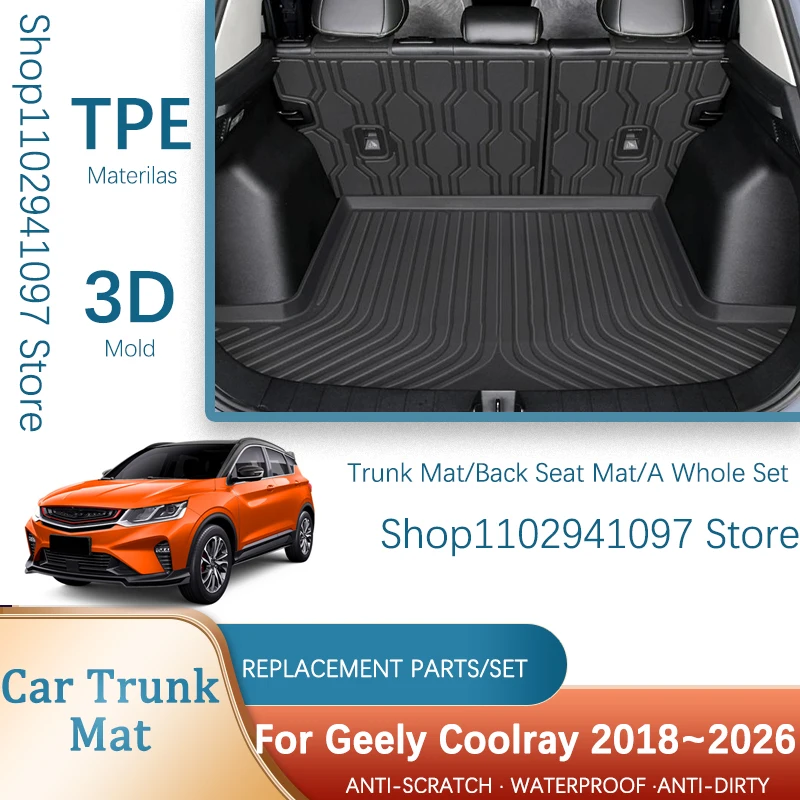 

Автомобильные коврики для багажника Geely Binyue Coolray Proton BelGee X50 SX11 2018 ~ 2026, водонепроницаемый задний Подставка для хранения, автомобильные аксессуары