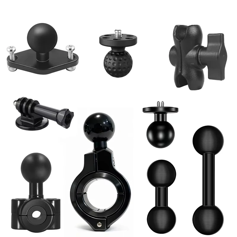 1 inch Ball Head Adapter Mount Motorcycle Handlebar Clip Bracket for GoPro Insta360 DJI Osmo Nano Action 6 Cameras Accessories