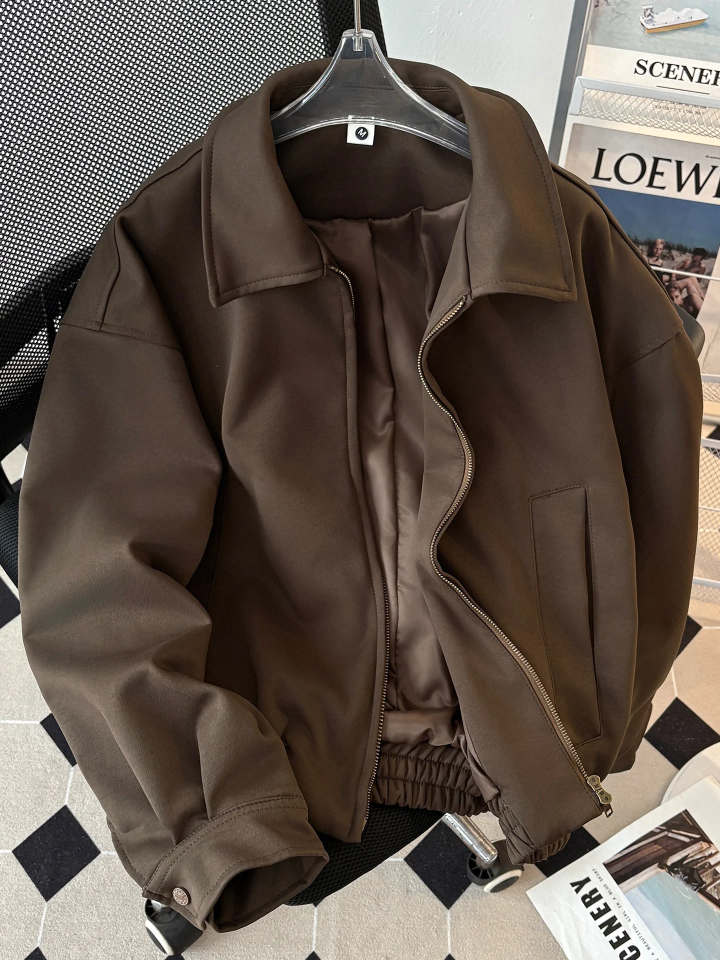 

Мужская повседневная байкерская куртка с воротником-стойкой, ветрозащитная, для отдыха, в американском стиле, весна-осень, модная, молодежная, из полиэфирного волокна