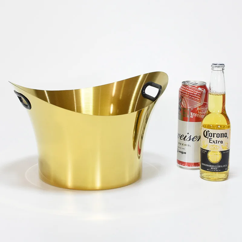 9L Ice Bucket 304 Stainless Steel Cooler Whisky Wine Beer Storage Basin Bar Accessories Champagne for Beach Party Watching TV