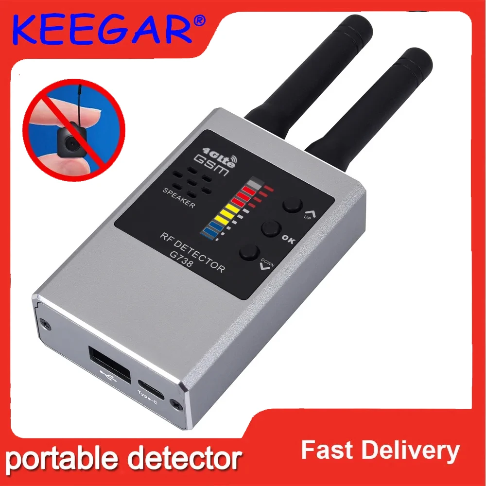 

Anti-Spy RF Signal Camera Detector GSM Audio Bug GPS Signal Lens RF Tracker Finder Anti Spy Gear Candid Camera Device Detector