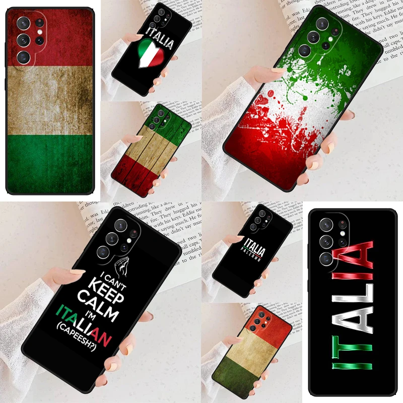 Italy Italia National Flag Phone Case For Samsung Galaxy S24 S23 S22 S21 Ultra S10 Note 10 Pro S20 Plus FE S9 S8 Cover